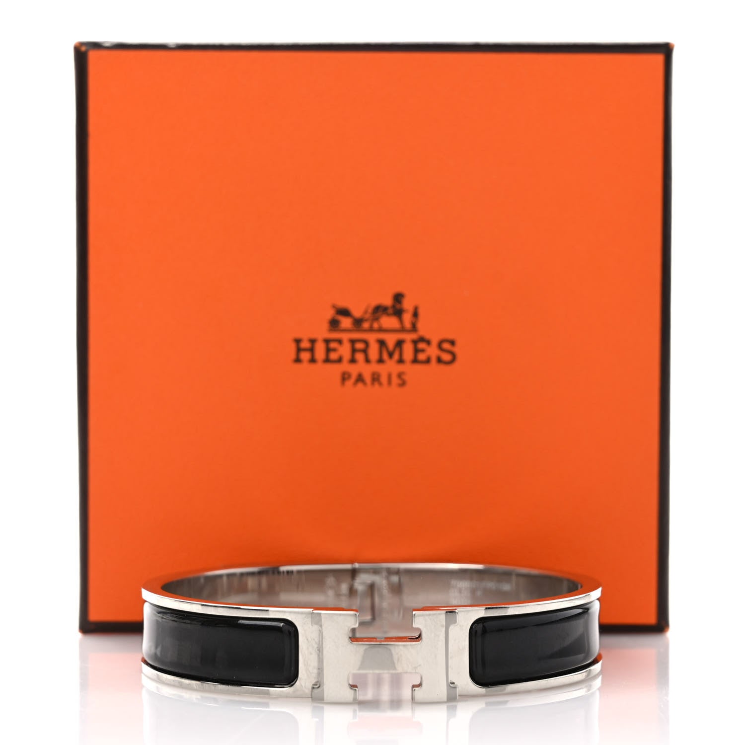 Hermes Enamel Narrow Clic Clac H Bracelet GM Black 7 of 7