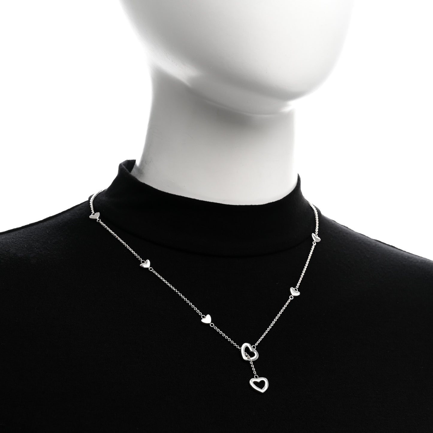 Sterling Silver Heart Lariat Necklace