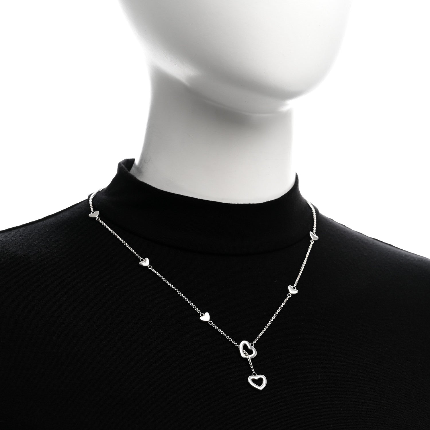 Tiffany Sterling Silver Heart Lariat Necklace 2 of 4