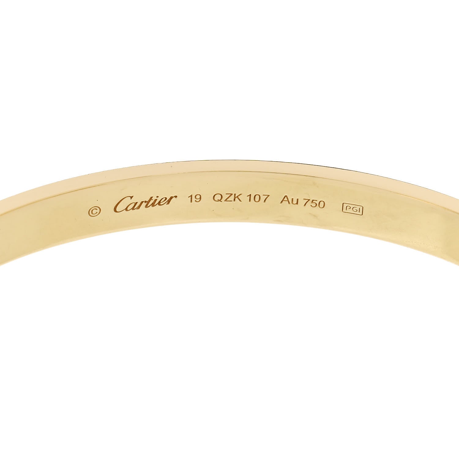 Cartier 18K Yellow Gold LOVE Cuff Bracelet 19 3 of 4