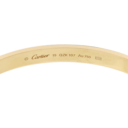Cartier 18K Yellow Gold LOVE Cuff Bracelet 19 3 of 4