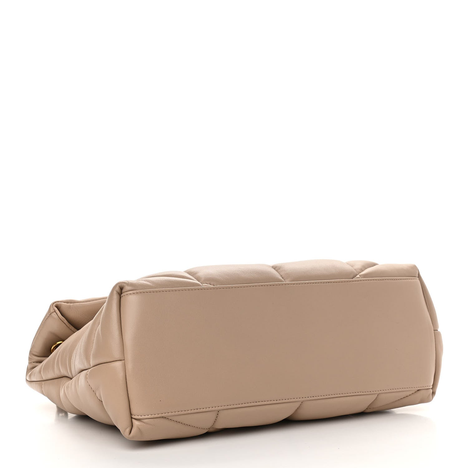 Saint Laurent Lambskin Quilted Medium Loulou Puffer Monogram Chain Satchel Dark Beige 4 of 11
