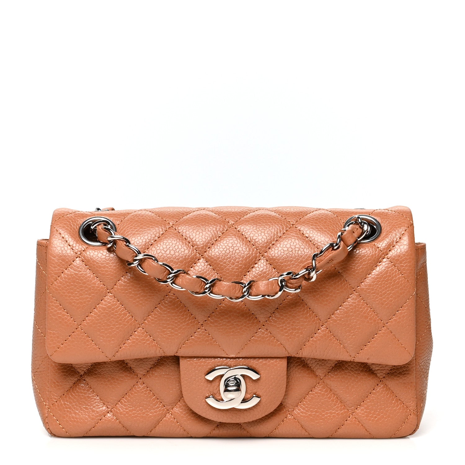Chanel Caviar Quilted Mini Rectangular Flap Light Brown 1 of 12