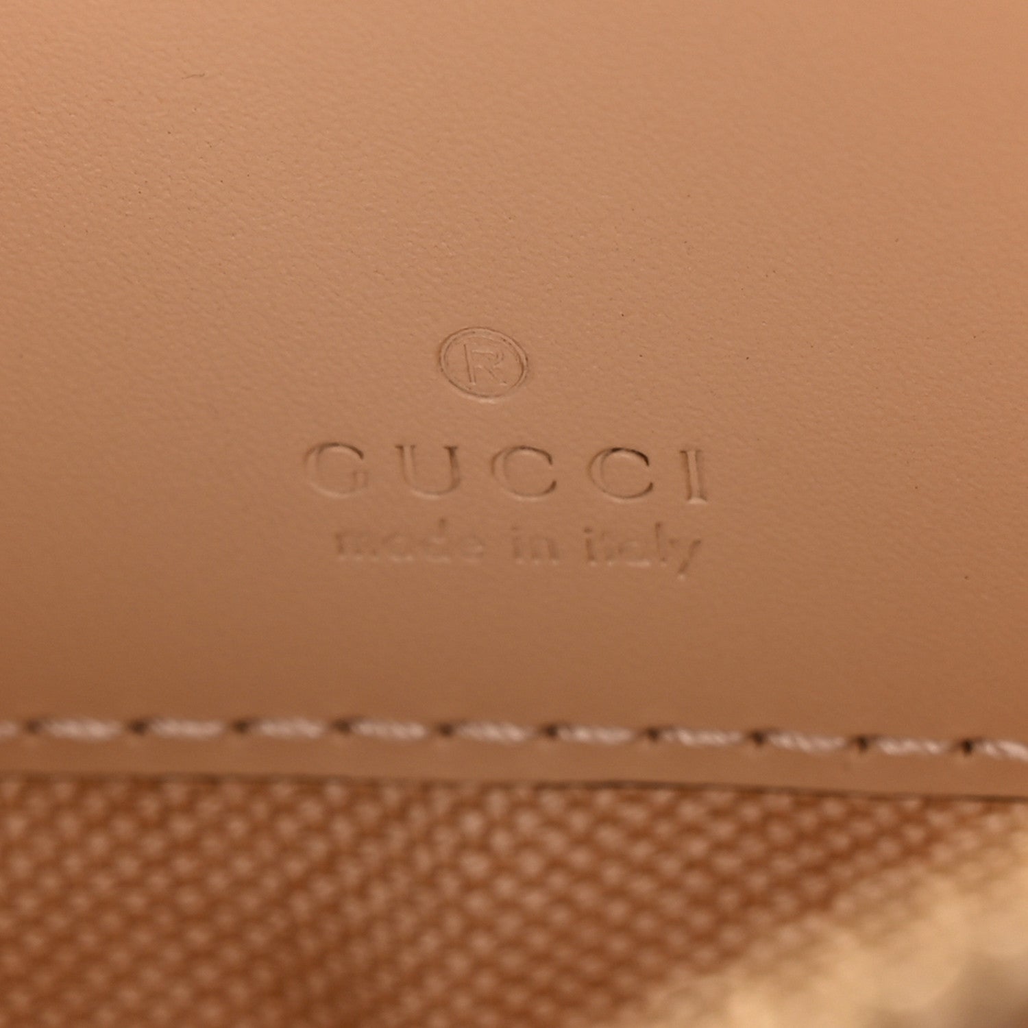 Gucci Calfskin GG Super Mini Debossed Chain Wallet Light Beige 6 of 10