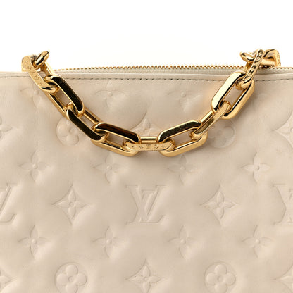 Louis Vuitton Lambskin Embossed Monogram Coussin PM Beige Cream 7 of 11