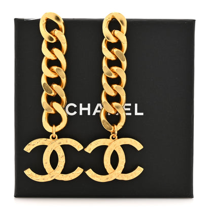 Chanel CC Drop Chain Drop Earrings Gold 6 of 6