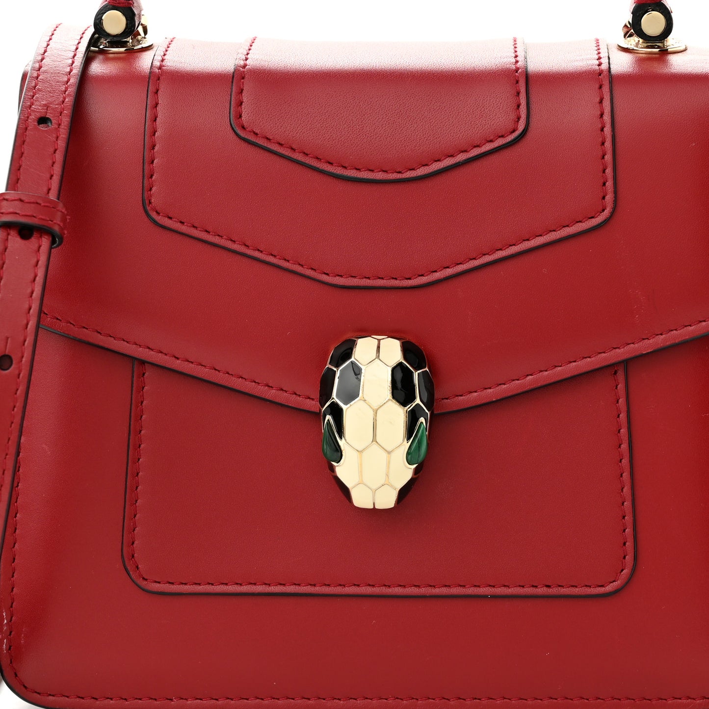 Calfskin Serpenti Forever Top Handle Red
