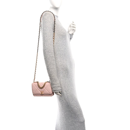 Chanel Lambskin Quilted Chanel 19 Wallet On Chain WOC Light Pink 2 of 11