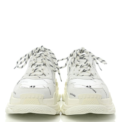 Balenciaga Technical Fabric Allover Logo Mens Triple S Sneakers 42 White Black 2 of 8