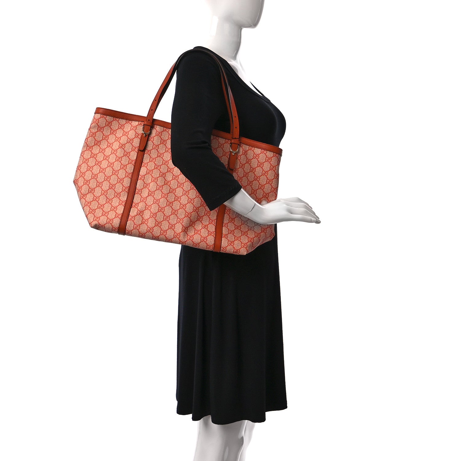 Gucci GG Supreme Monogram Medium Nice Tote Orange 2 of 9