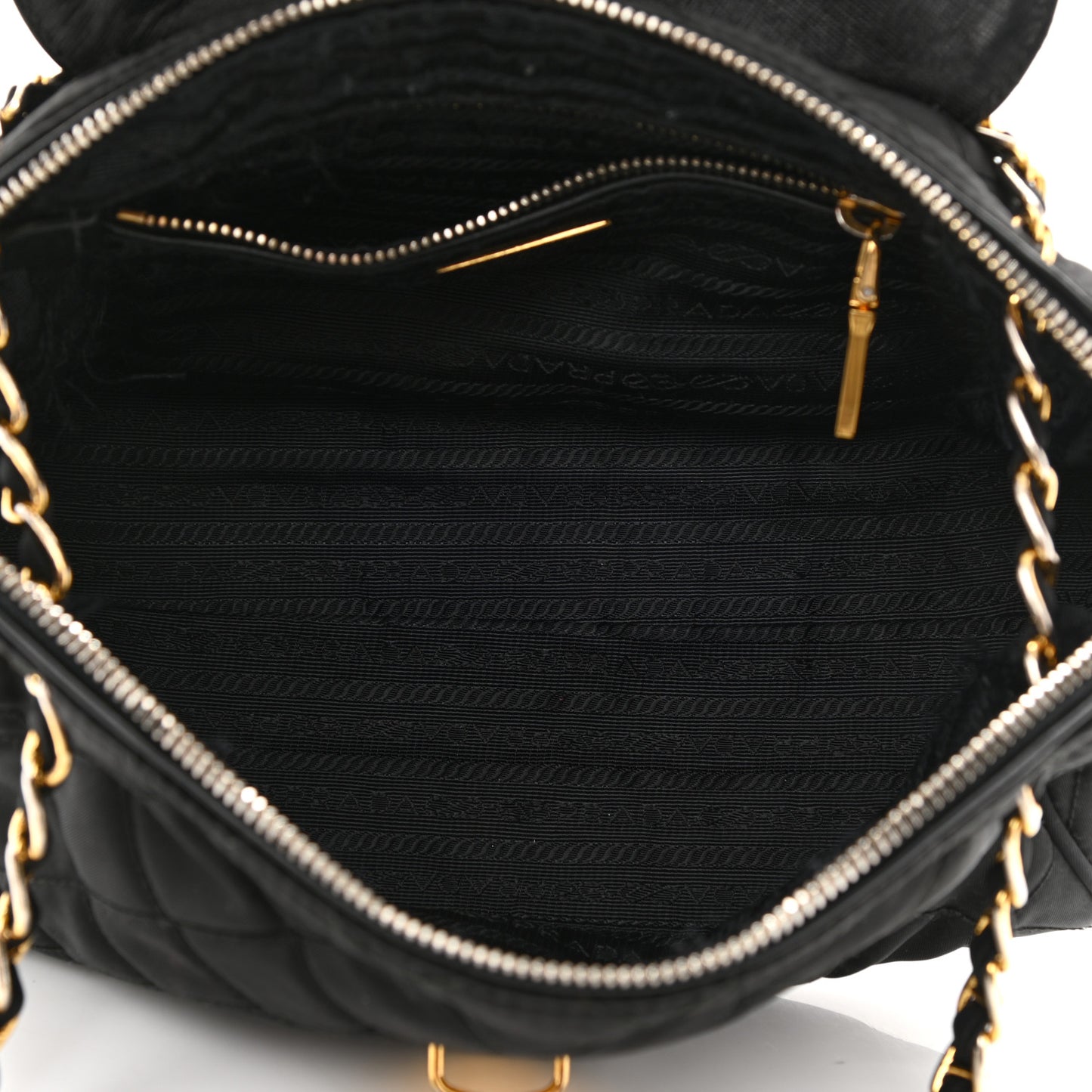 Nylon Tessuto Impuntu Quilted Flap Black