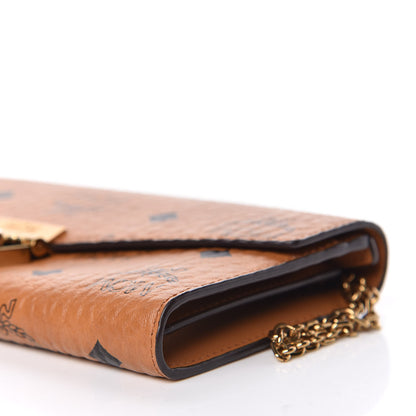 MCM Visetos Large Patricia Wallet On Chain Cognac 9 of 9