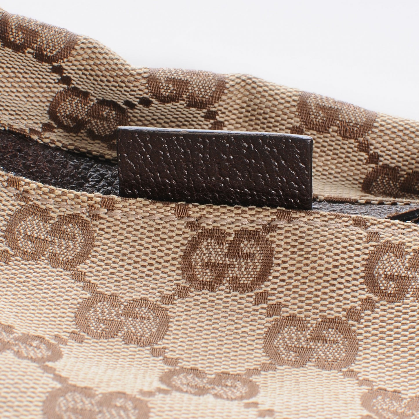 GG Monogram Web Double Pocket Belt Bag Ebony