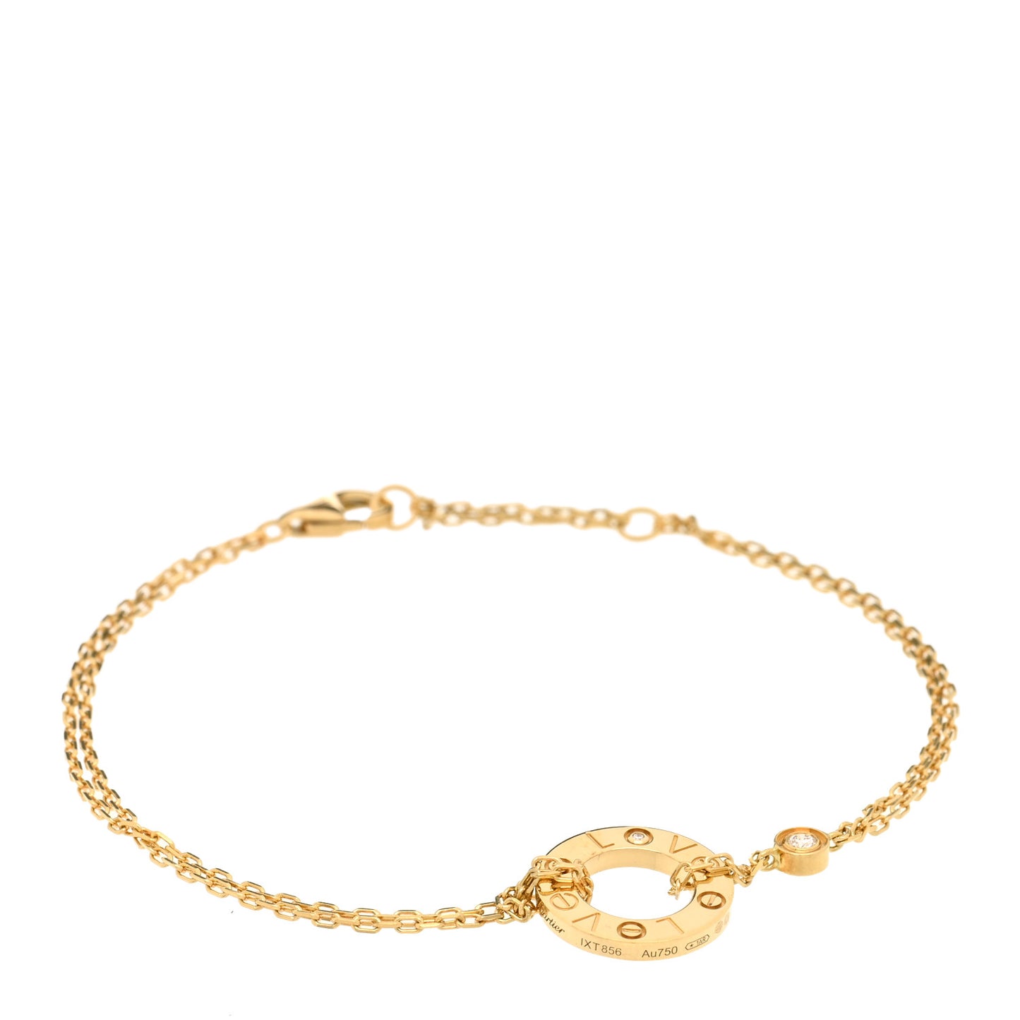 18K Yellow Gold Diamond LOVE Bracelet