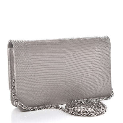 Chanel Lizard Golden Class Wallet on Chain WOC Grey 3 of 10