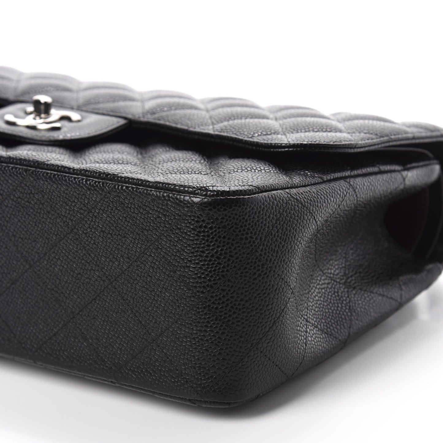 Caviar Quilted Jumbo Double Flap Black