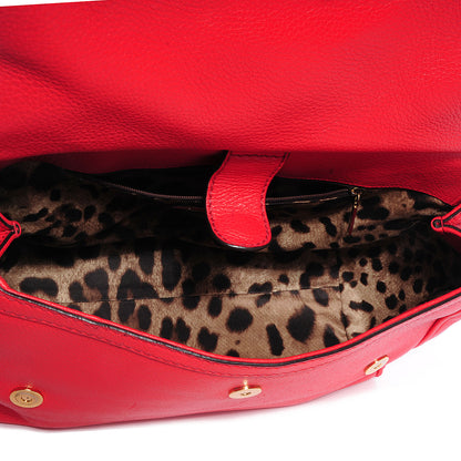 Dolce & Gabbana Grained Deerskin Medium Miss Sicily Satchel Red 5 of 7