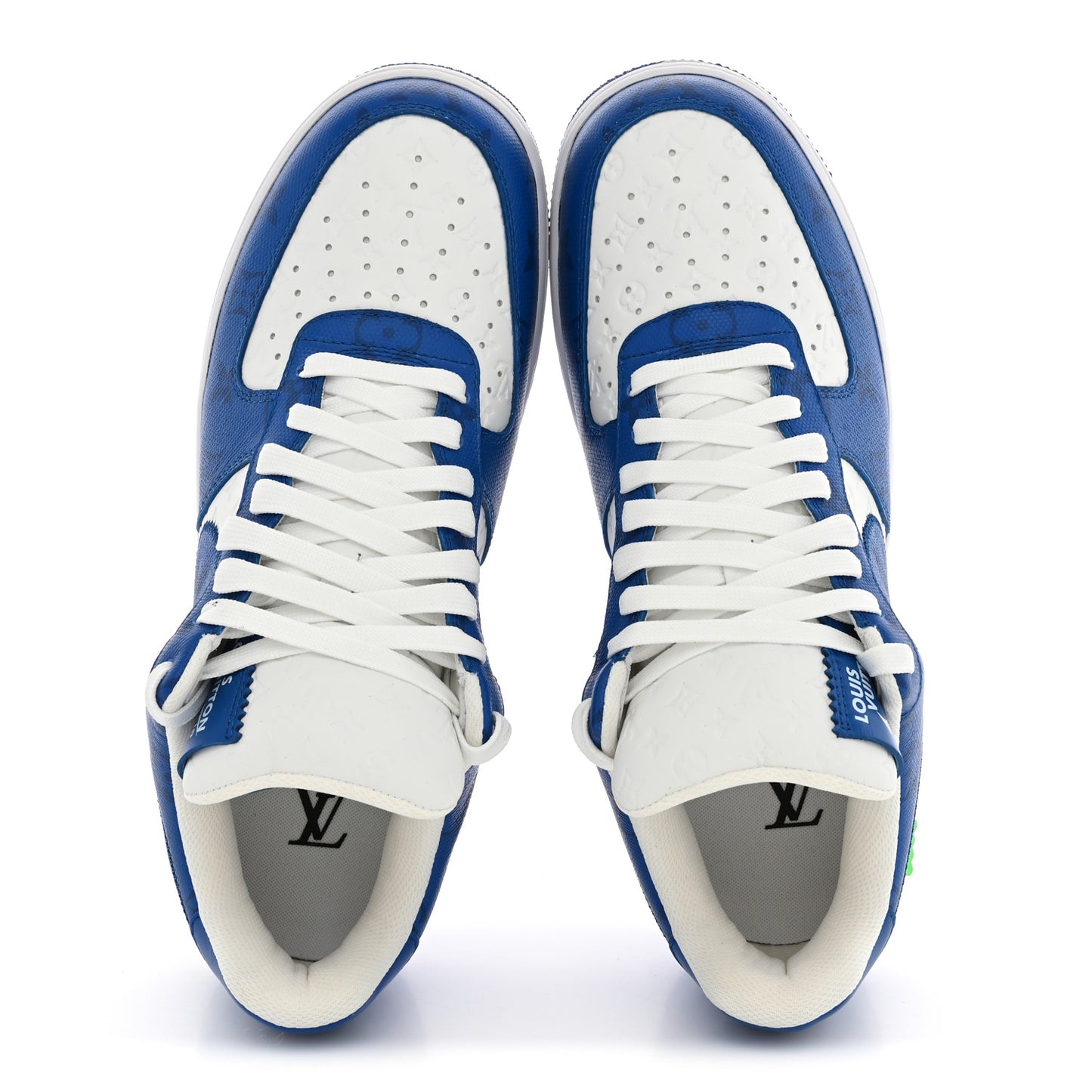 X NIKE AIR FORCE 1 Calfskin Monogram Mens Sneakers 9.5 Blue