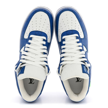 Louis Vuitton X NIKE AIR FORCE 1 Calfskin Monogram Mens Sneakers 9.5 Blue 2 of 10