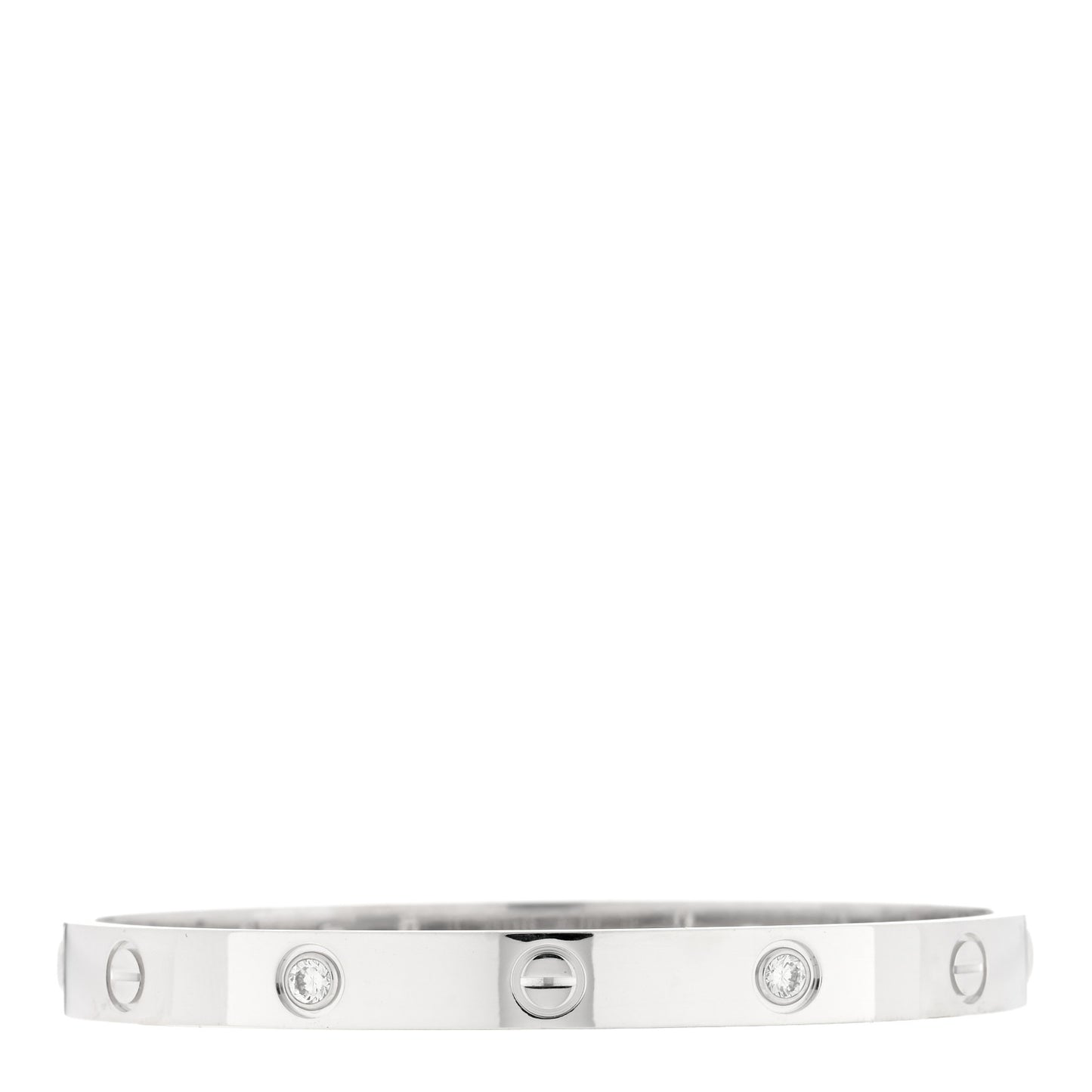 18K White Gold 4 Diamond LOVE Bracelet 17