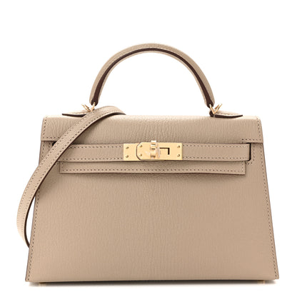 Hermes Chevre Mysore Horseshoe Mini Kelly Sellier 20 Gris Tourterelle Rose Mexico 1 of 10