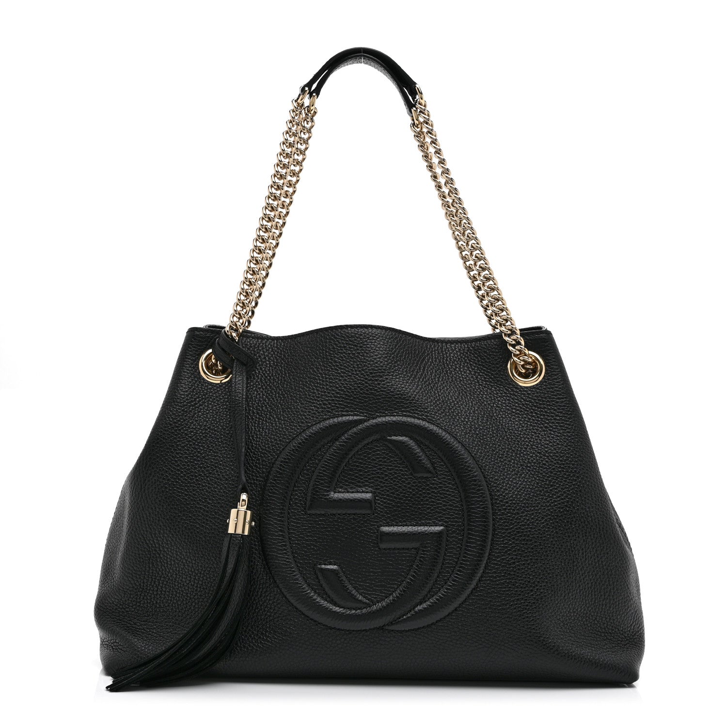 Gucci Pebbled Calfskin Medium Soho Chain Shoulder Bag Black 1 of 11