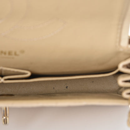 Chanel Aged Calfskin Quilted Accordion Double Flap Beige 9 of 14