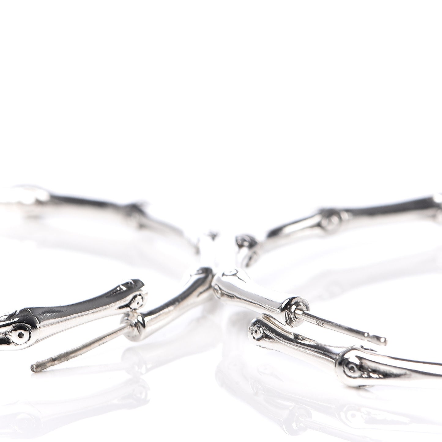 Sterling Silver 57mm Bamboo Hoop Earrings