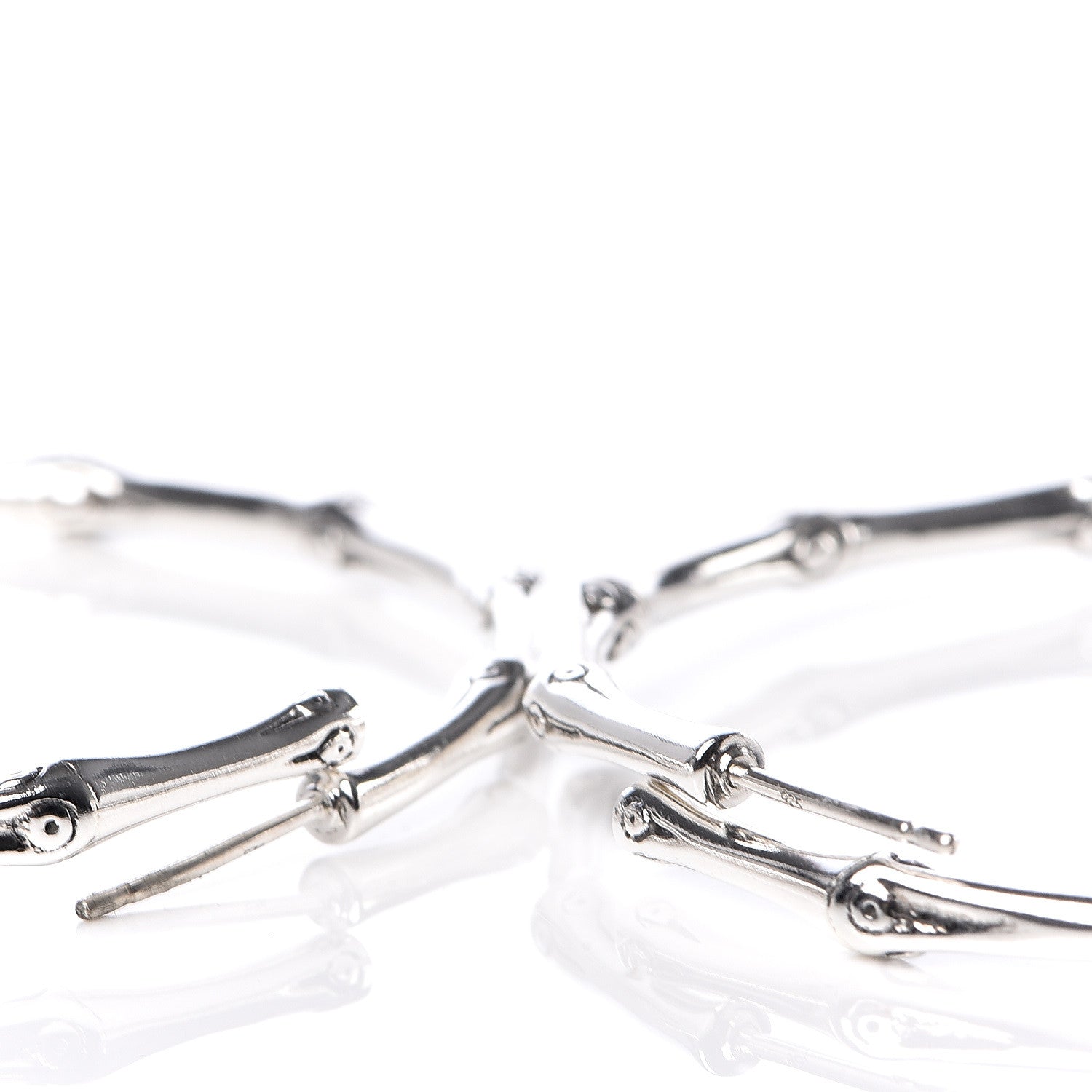 John Hardy Sterling Silver 57mm Bamboo Hoop Earrings 6 of 6