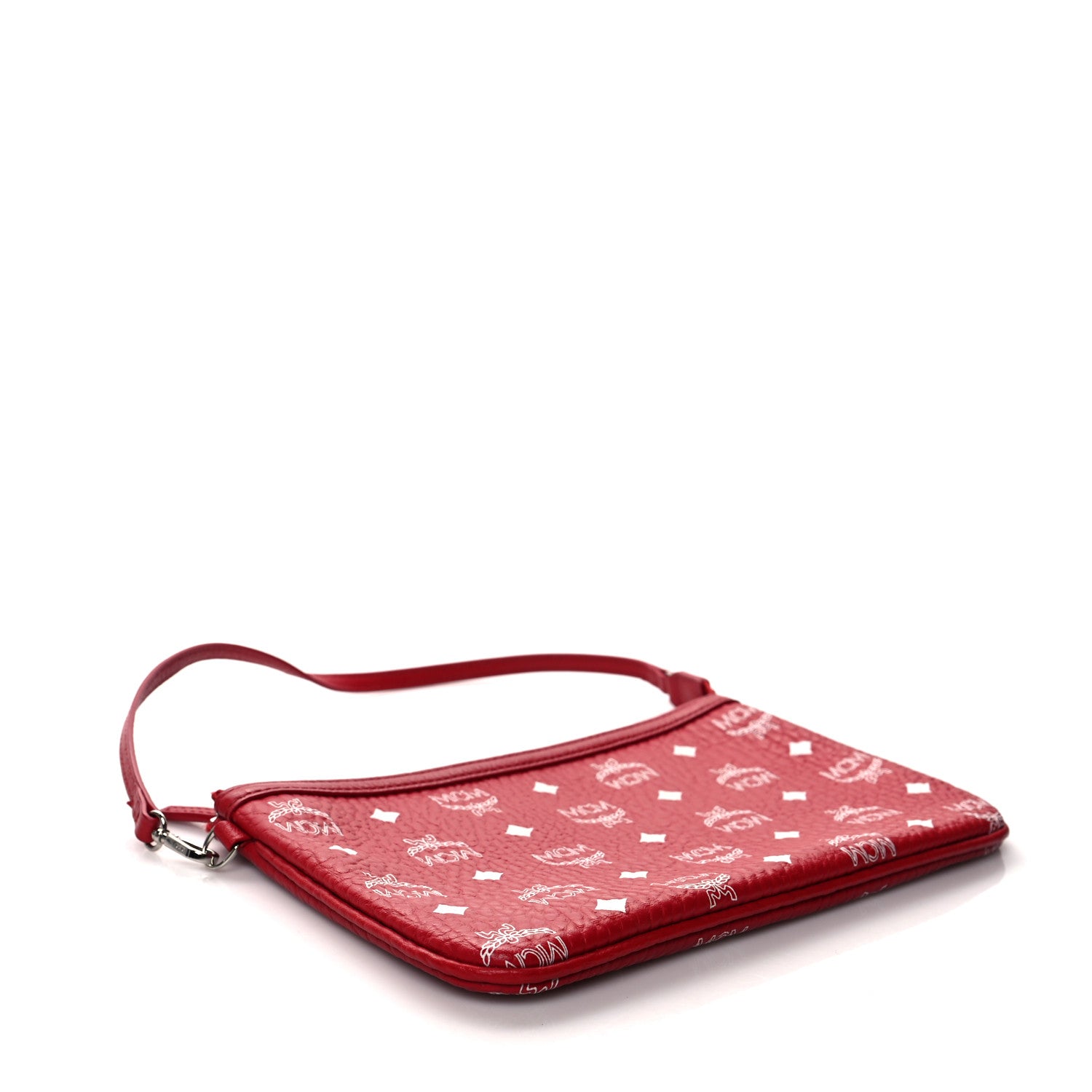 MCM Visetos Anya Shopper Tote Pouch Red 4 of 10