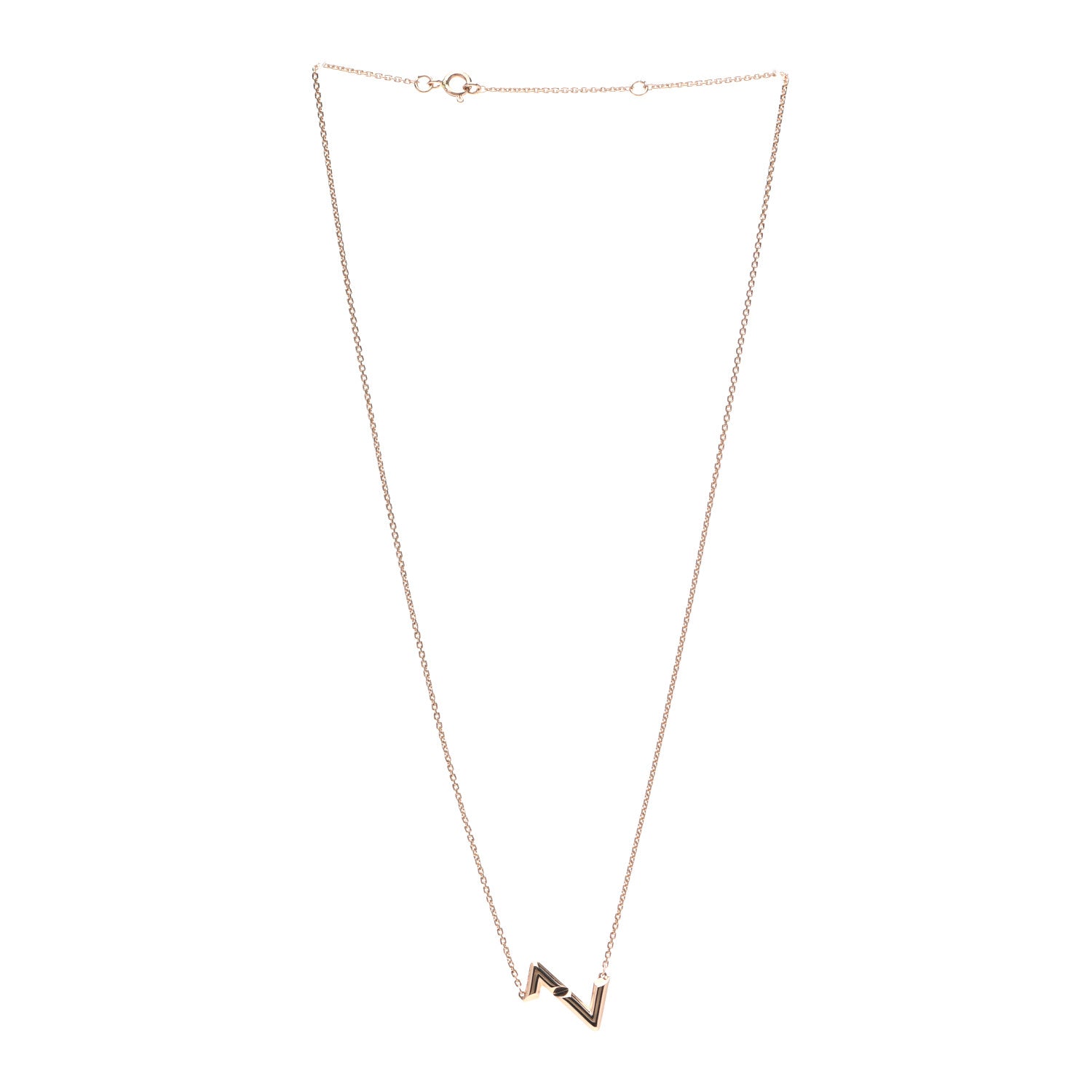 Louis Vuitton 18K Pink Gold LV Volt Upside Down Pendant Necklace 3 of 6