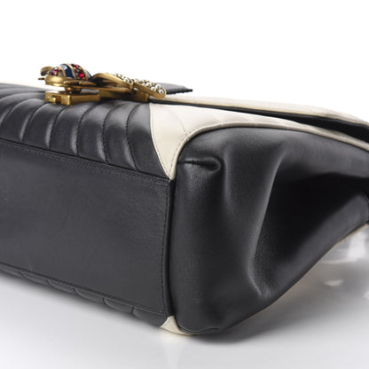 Gucci Calfskin Bamboo Trapuntata Queen Margaret Top Handle Bag Mystic White Black 8 of 11