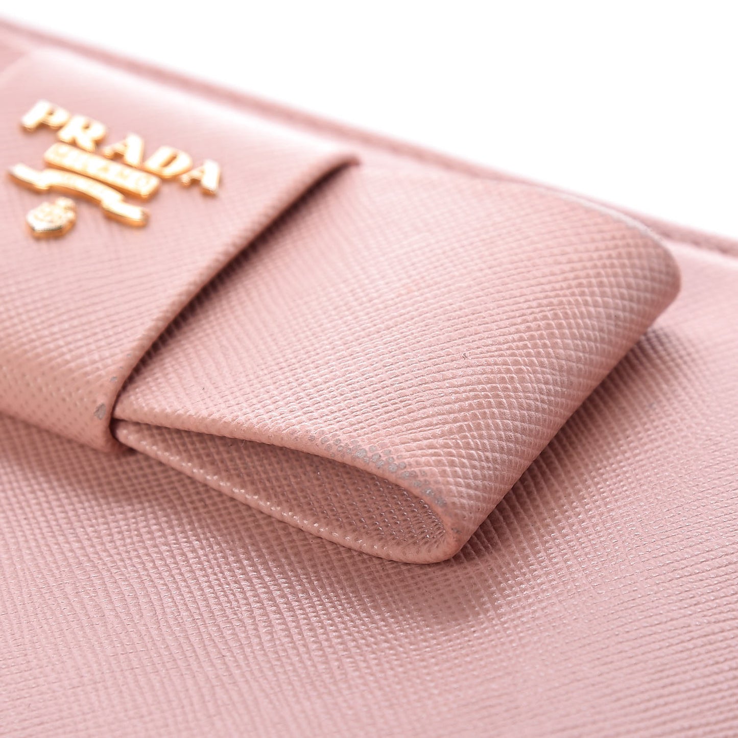 Saffiano Fiocco Bow Zip Around Wallet Orchidea