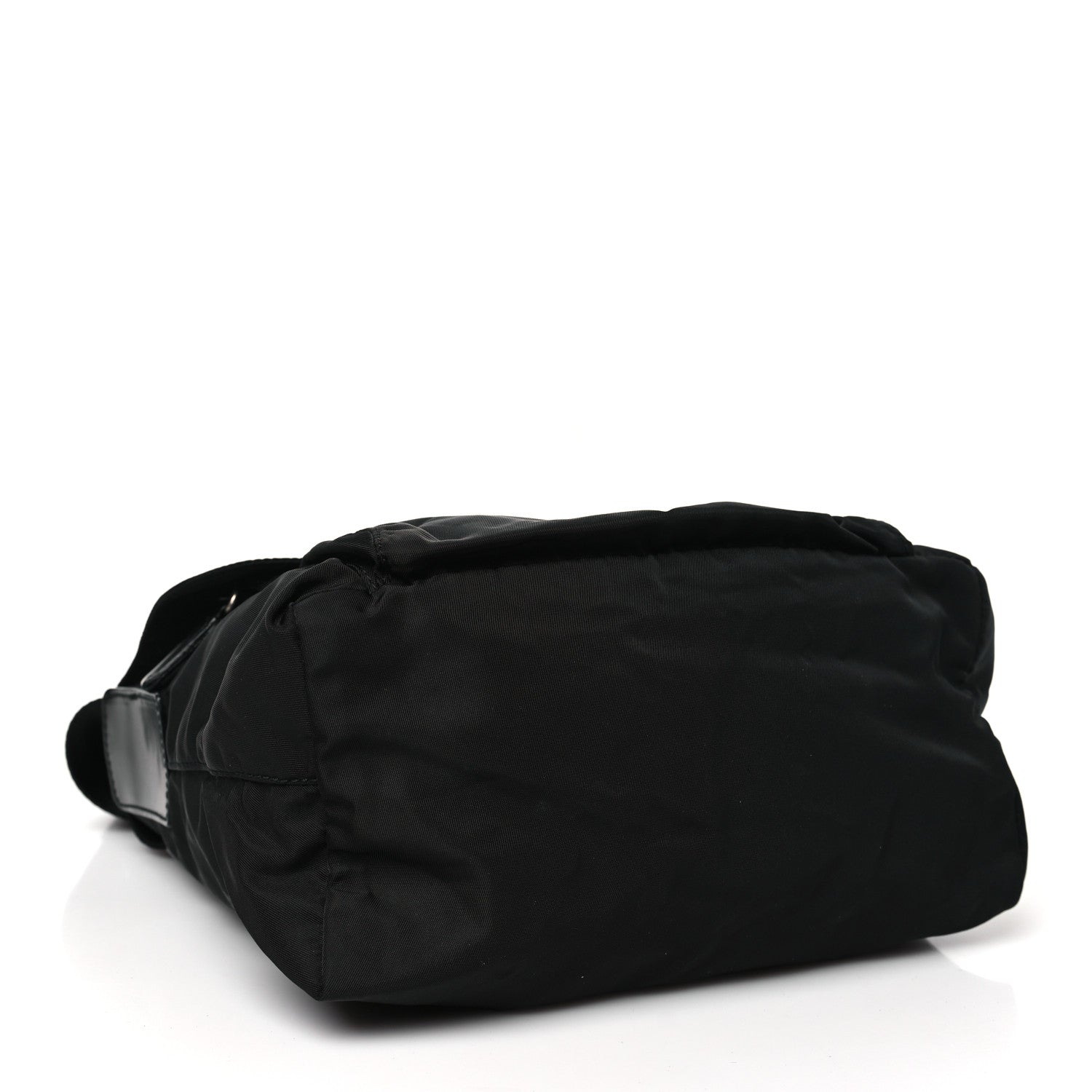 Prada Nylon Vela Saffiano Single Buckle Messenger Shoulder Bag Black 4 of 9