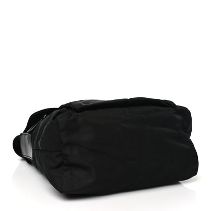Prada Nylon Vela Saffiano Single Buckle Messenger Shoulder Bag Black 4 of 9