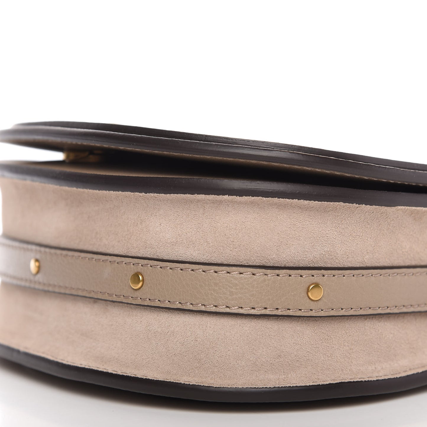 Calfskin Suede Small Nile Bracelet Bag Motty Grey