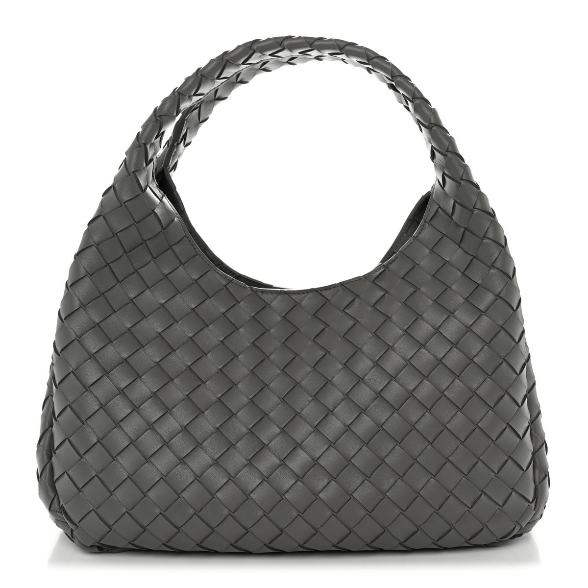 Nappa Intrecciato Medium Campana Shoulder Bag Basalt