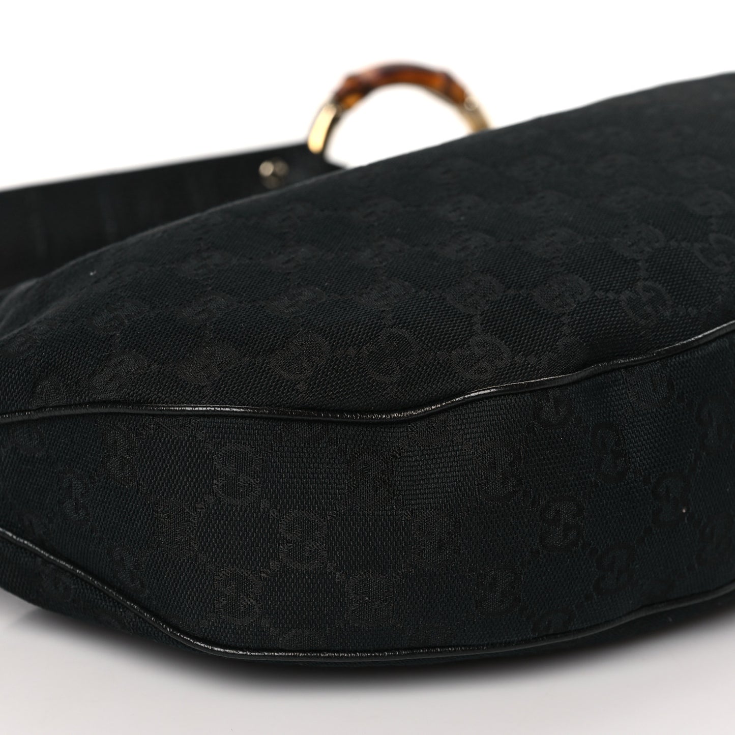 Monogram Half Moon Bamboo Ring Hobo Black