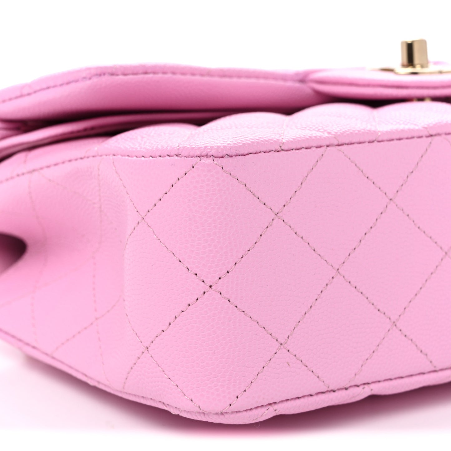 Caviar Quilted Small Double Flap Pink