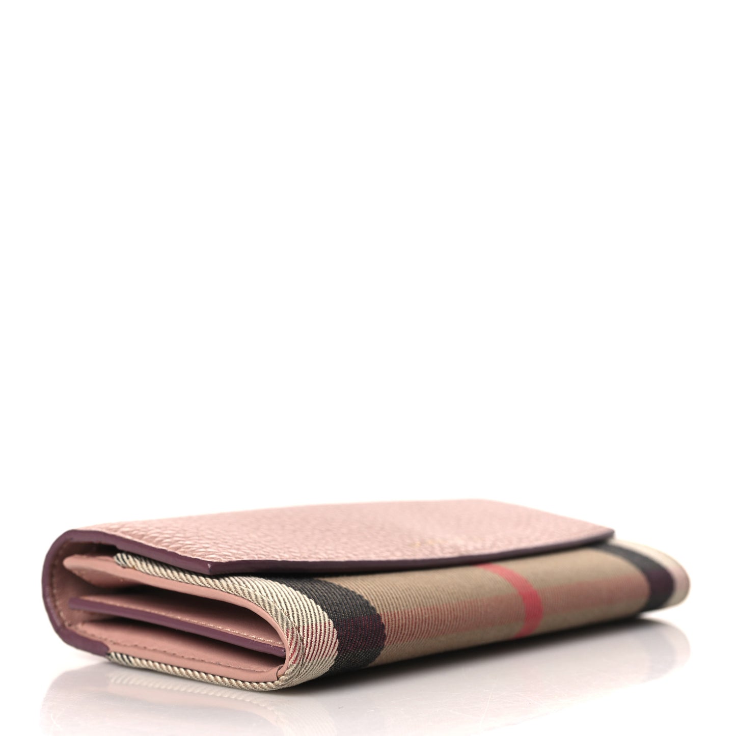 Calfskin House Check Porter Continental Wallet Pale Orchid