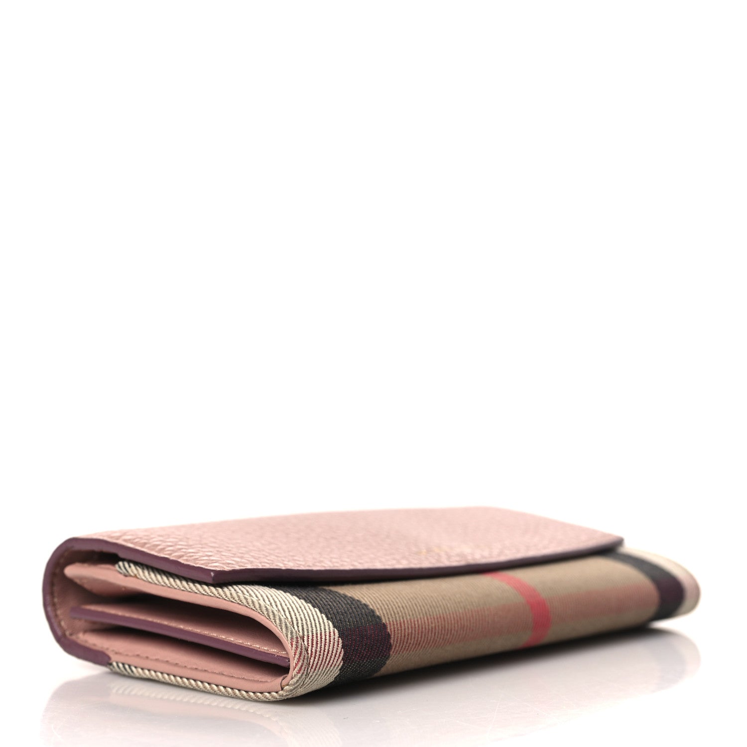 Burberry Calfskin House Check Porter Continental Wallet Pale Orchid 4 of 6