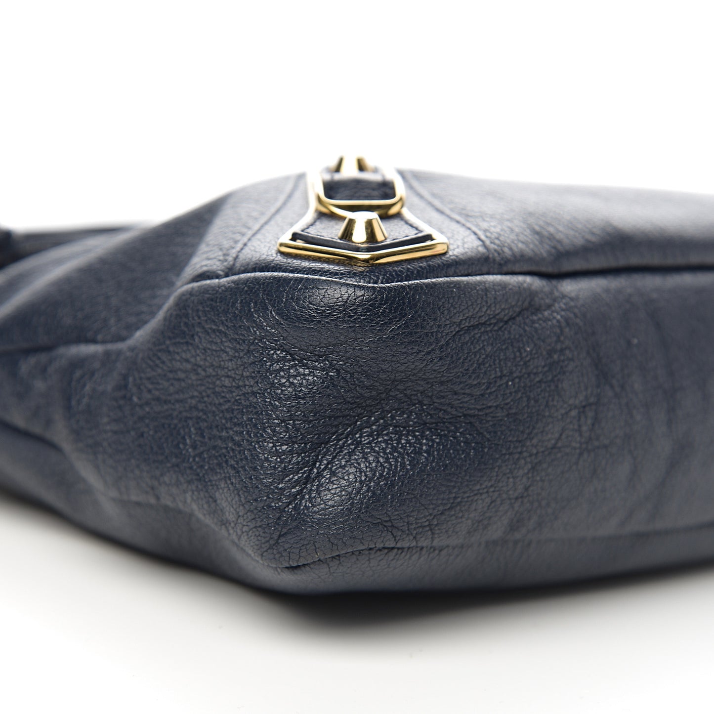 Chevre Gold Metallic Edge Hardware Town Bleu Nuit Dark Sea
