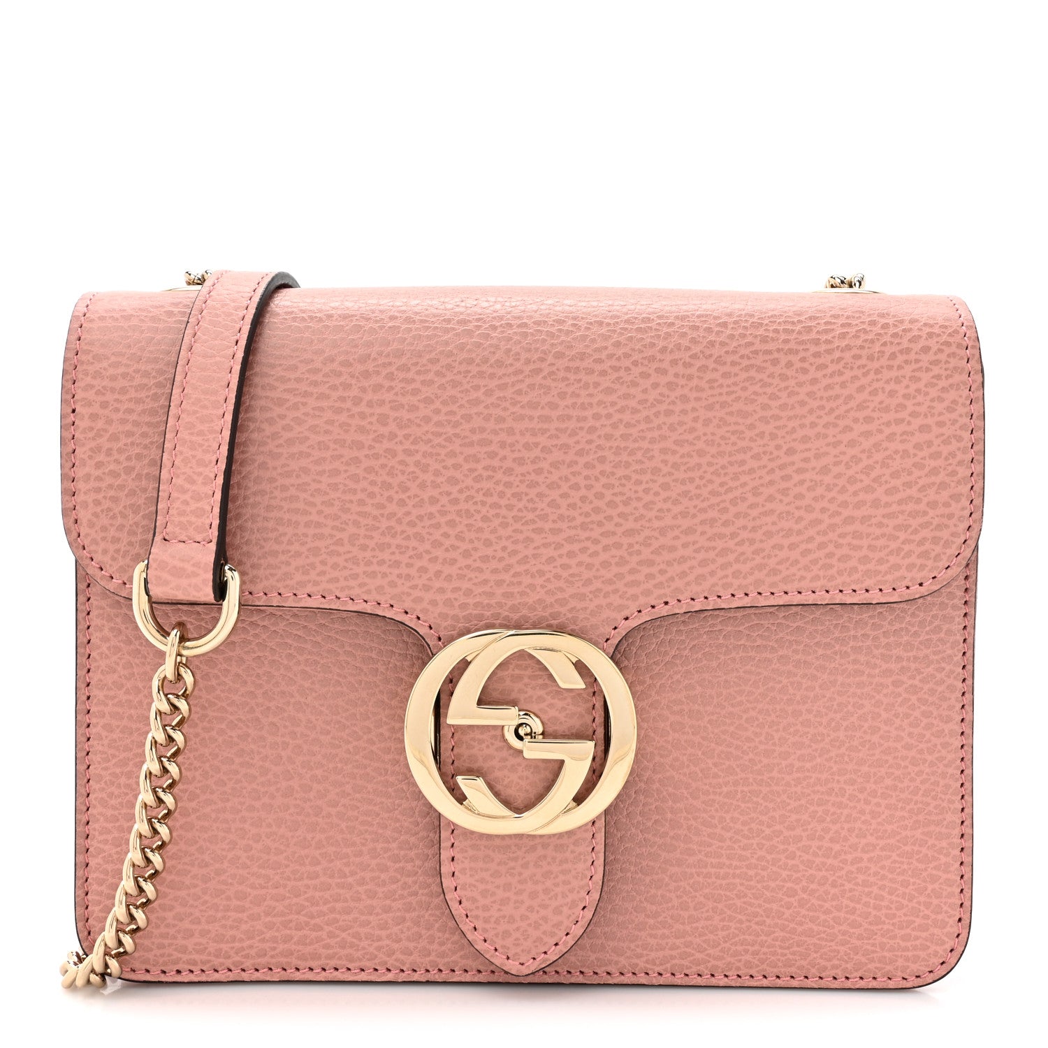 Gucci Dollar Calfskin Small Interlocking G Shoulder Bag Soft Pink 1 of 10