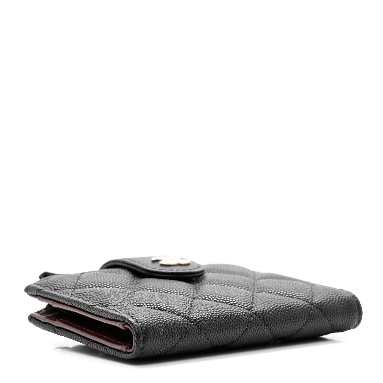 Chanel Caviar Quilted Compact Zipped Pocket Wallet Black 4 of 7