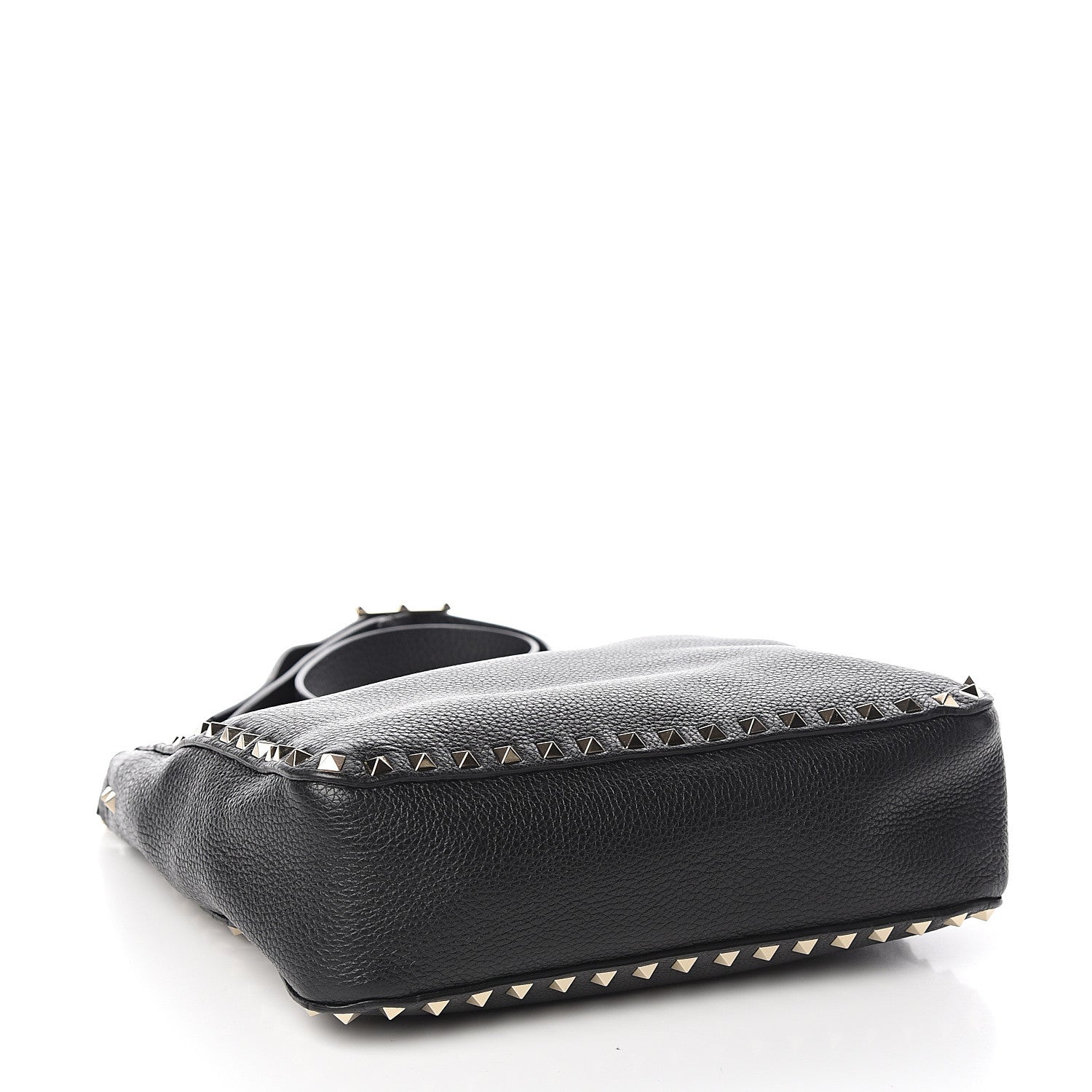 Valentino Garavani Pebbled Calfskin Small Rockstud Flip-Lock Messenger Bag Black 3 of 10