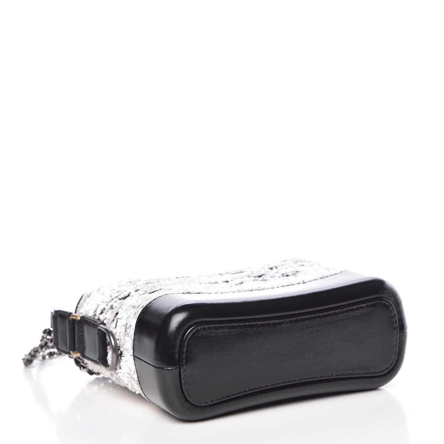 Chanel Sequin Wool Calfskin Small Gabrielle Hobo Black White 5 of 11