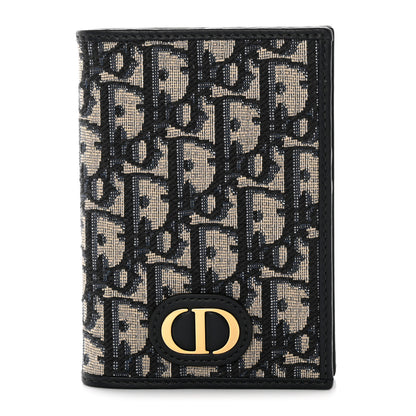 Christian Dior Oblique 30 Montaigne Passport Holder Blue 1 of 9
