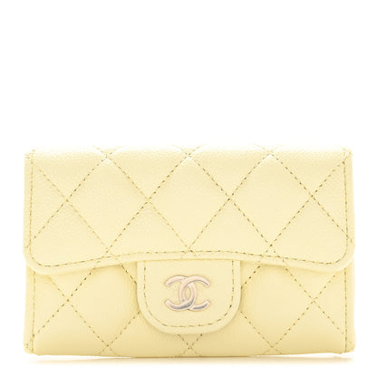Chanel Caviar Quilted Flap Card Holder Wallet Light Yellow 1 of 10