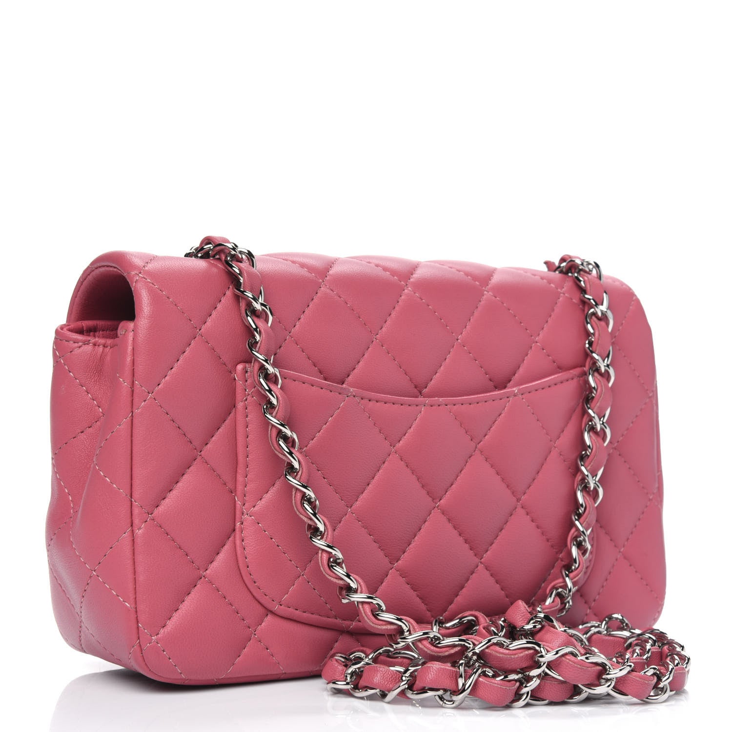 Chanel Lambskin Quilted Mini Rectangular Flap Pink 2 of 4