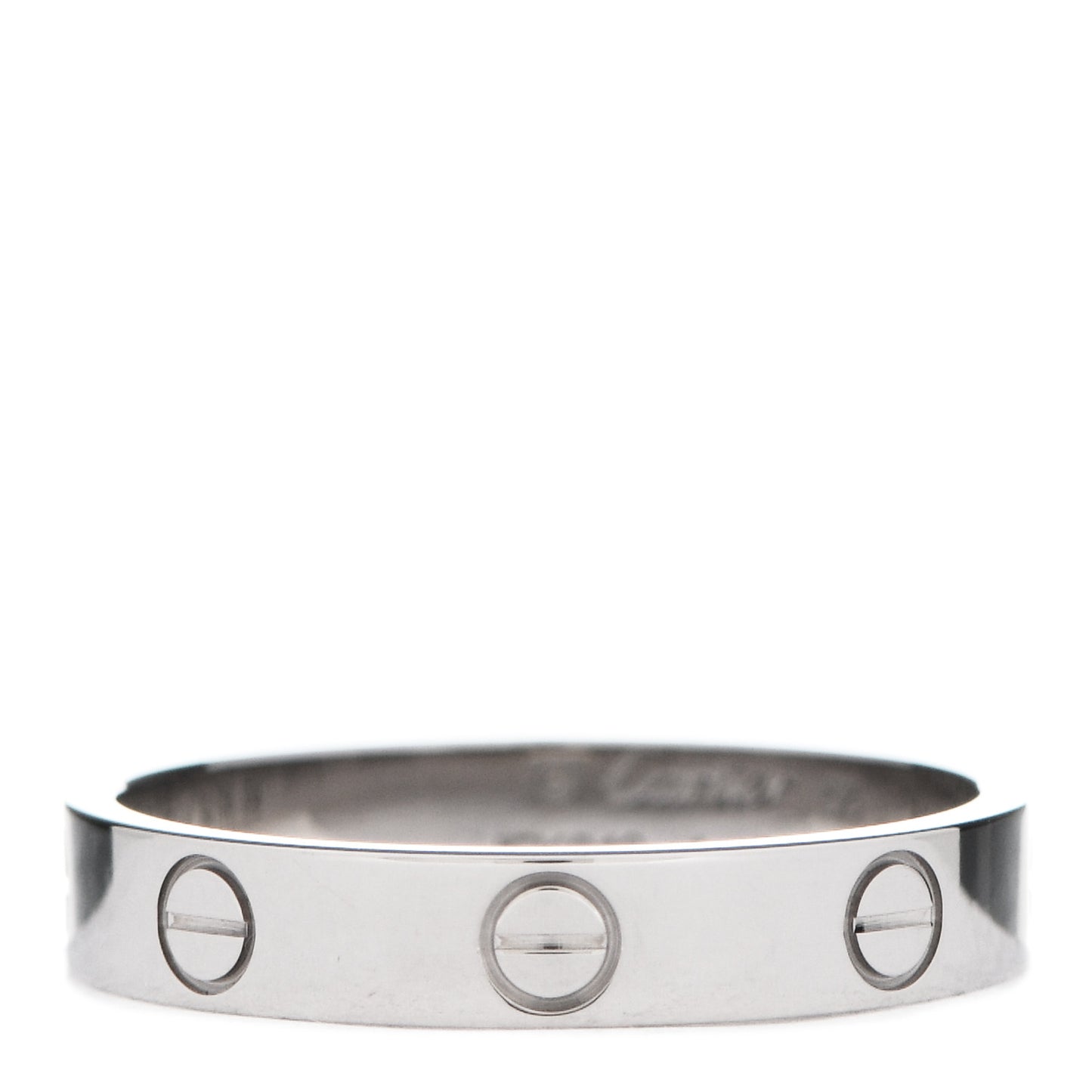 18K White Gold 3.5mm LOVE Wedding Band Ring 56 7.5